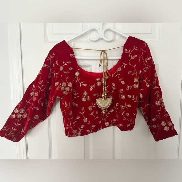 Red and Gold Lengha Choli size 40 - Picture 4 of 5